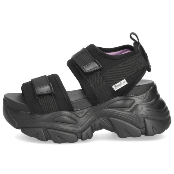 ヨースケ 厚底サンダル レディース 4460022 YOSUKE 靴 スニーカー 黒 ブラック 紫 幅広 3E ベルクロ 