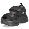 ヨースケ 厚底サンダル レディース 4460022 YOSUKE 靴 スニーカー 黒 ブラック 紫 幅広 3E ベルクロ 
