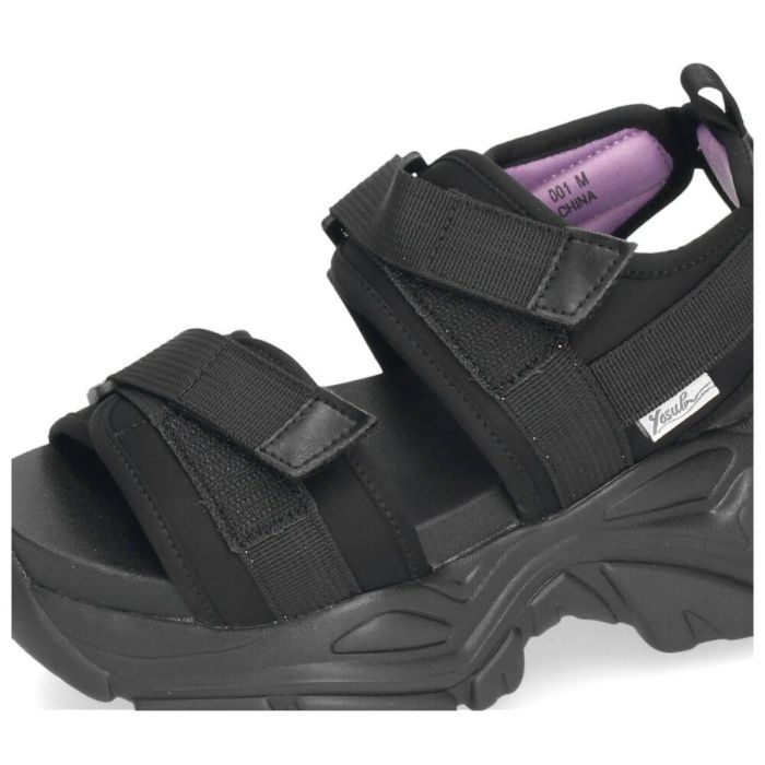 ヨースケ 厚底サンダル レディース 4460022 YOSUKE 靴 スニーカー 黒 ブラック 紫 幅広 3E ベルクロ 