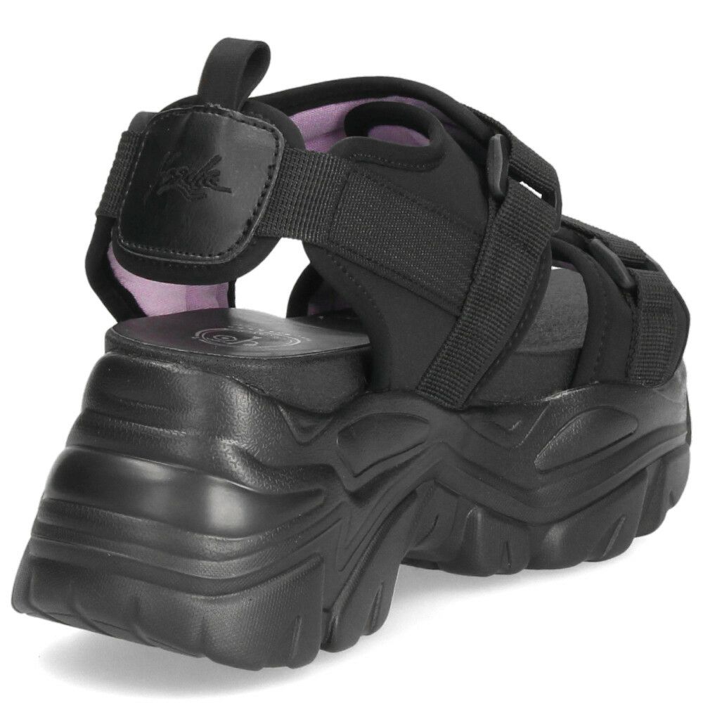 ヨースケ 厚底サンダル レディース 4460022 YOSUKE 靴 スニーカー 黒 ブラック 紫 幅広 3E ベルクロ 