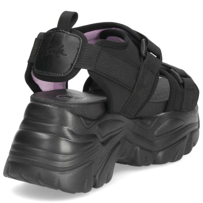 ヨースケ 厚底サンダル レディース 4460022 YOSUKE 靴 スニーカー 黒 ブラック 紫 幅広 3E ベルクロ 