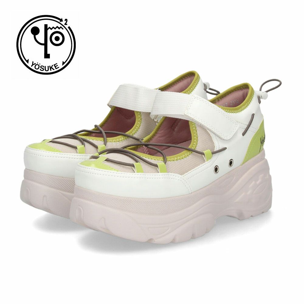 ヨースケ スニーカー 厚底 レディース 2605004 YOSUKE 靴 黒 ブラック 白 厚底スニーカー 幅広 3E カジュアルシューズ