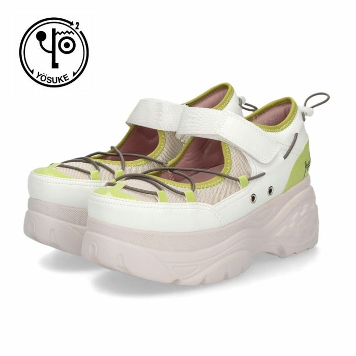 ヨースケ スニーカー 厚底 レディース 2605004 YOSUKE 靴 黒 ブラック 白 厚底スニーカー 幅広 3E カジュアルシューズ