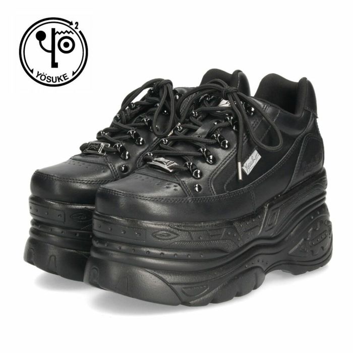 ヨースケ 厚底スニーカー レディース 2601023 YOSUKE 靴 スニーカー SANMARU 3E 幅広 黒 ブラック 白 ウェッジヒール ジッパー