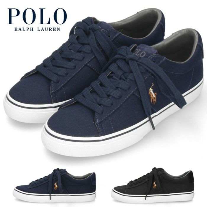 ポロ ラルフローレン スニーカー メンズ 黒 紺 ローカット キャンバス ブラック ネイビー POLO RALPH LAUREN SAYER NE SK VLC 816749369001 816749369002