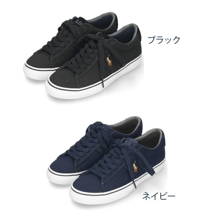ポロ ラルフローレン スニーカー メンズ 黒 紺 ローカット キャンバス ブラック ネイビー POLO RALPH LAUREN SAYER NE SK VLC 816749369001 816749369002