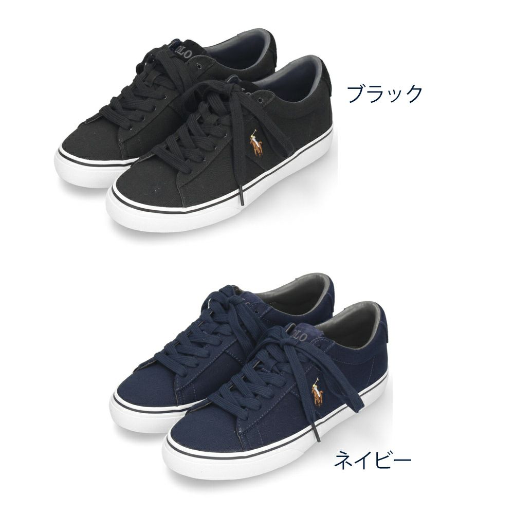 ポロ ラルフローレン スニーカー メンズ 黒 紺 ローカット キャンバス ブラック ネイビー POLO RALPH LAUREN SAYER NE SK VLC 816749369001 816749369002