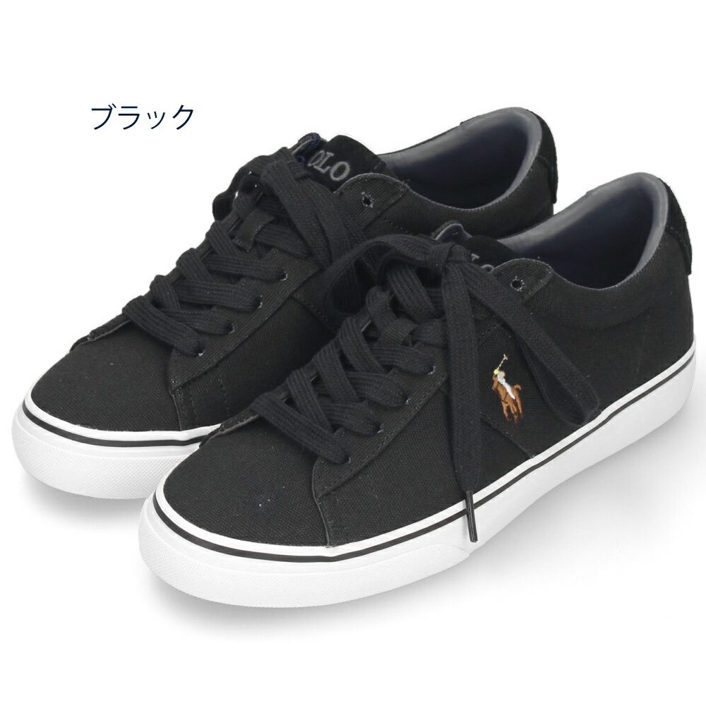 ポロ ラルフローレン スニーカー メンズ 黒 紺 ローカット キャンバス ブラック ネイビー POLO RALPH LAUREN SAYER NE SK VLC 816749369001 816749369002