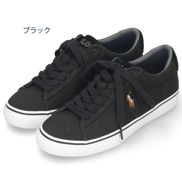 ポロ ラルフローレン スニーカー メンズ 黒 紺 ローカット キャンバス ブラック ネイビー POLO RALPH LAUREN SAYER NE SK VLC 816749369001 816749369002