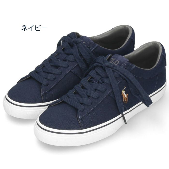 ポロ ラルフローレン スニーカー メンズ 黒 紺 ローカット キャンバス ブラック ネイビー POLO RALPH LAUREN SAYER NE SK VLC 816749369001 816749369002