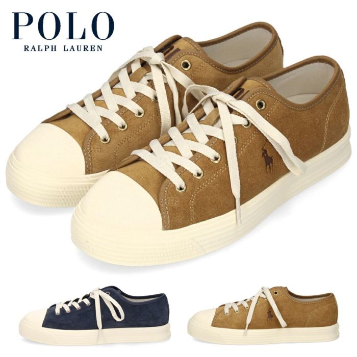 ポロ ラルフローレン スニーカー メンズ スエード ローカット ネイビー タン POLO RALPH LAUREN AYERS LOW PP SNEAKERS LOW TOP LACE 809961051002 809961051003