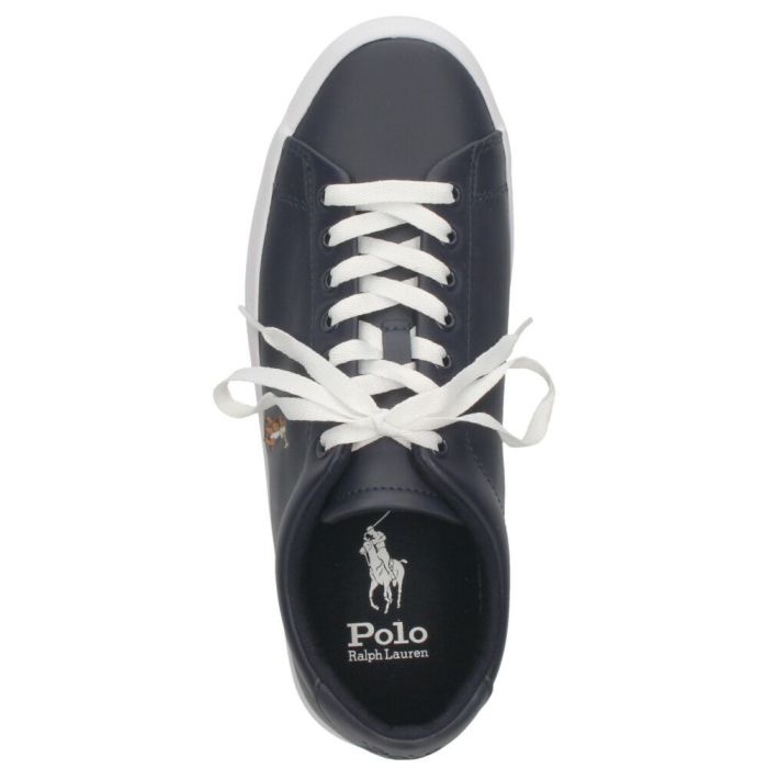 ポロ ラルフローレン スニーカー メンズ レザー 黒 ローカット ブラック ブルー POLO RALPH LAUREN LONGWOOD-SK-VLC 816861060001 816884372001