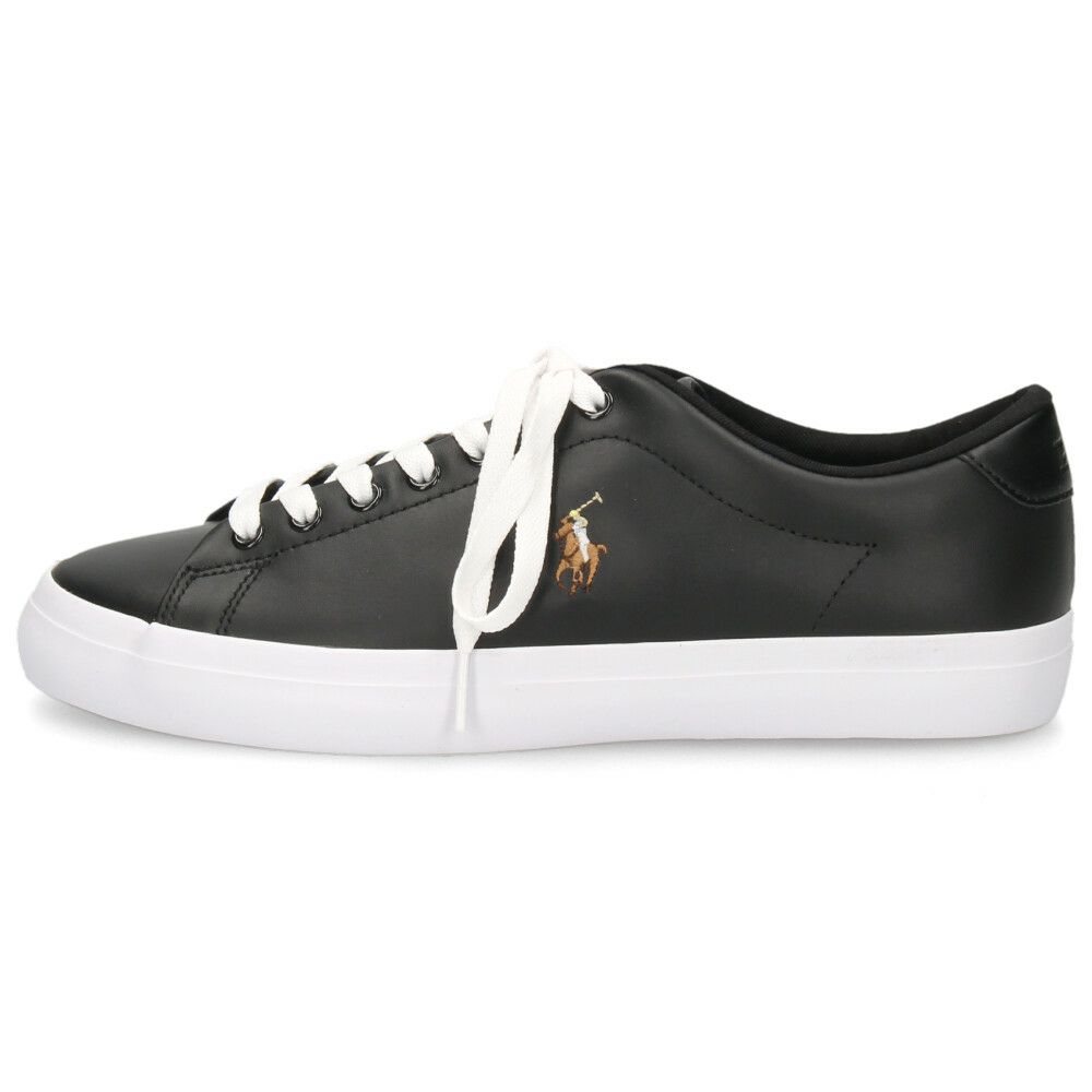 ポロ ラルフローレン スニーカー メンズ レザー 黒 ローカット ブラック ブルー POLO RALPH LAUREN LONGWOOD-SK-VLC 816861060001 816884372001