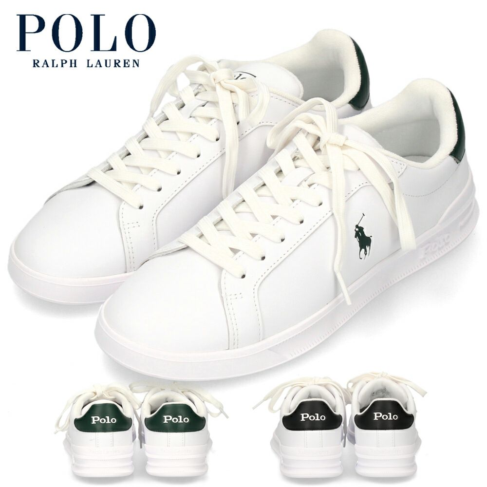 ポロ ラルフローレン スニーカー メンズ レザー 白 ローカット ホワイト  POLO RALPH LAUREN HRT CT II SNEAKERS ATHLETIC 809829824004 809829824005