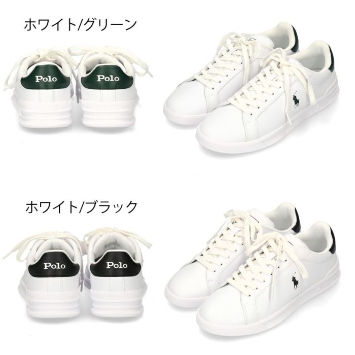 ポロ ラルフローレン スニーカー メンズ レザー 白 ローカット ホワイト  POLO RALPH LAUREN HRT CT II SNEAKERS ATHLETIC 809829824004 809829824005