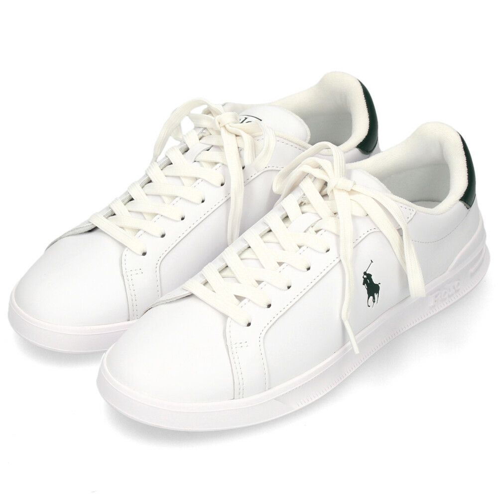 ポロ ラルフローレン スニーカー メンズ レザー 白 ローカット ホワイト  POLO RALPH LAUREN HRT CT II SNEAKERS ATHLETIC 809829824004 809829824005