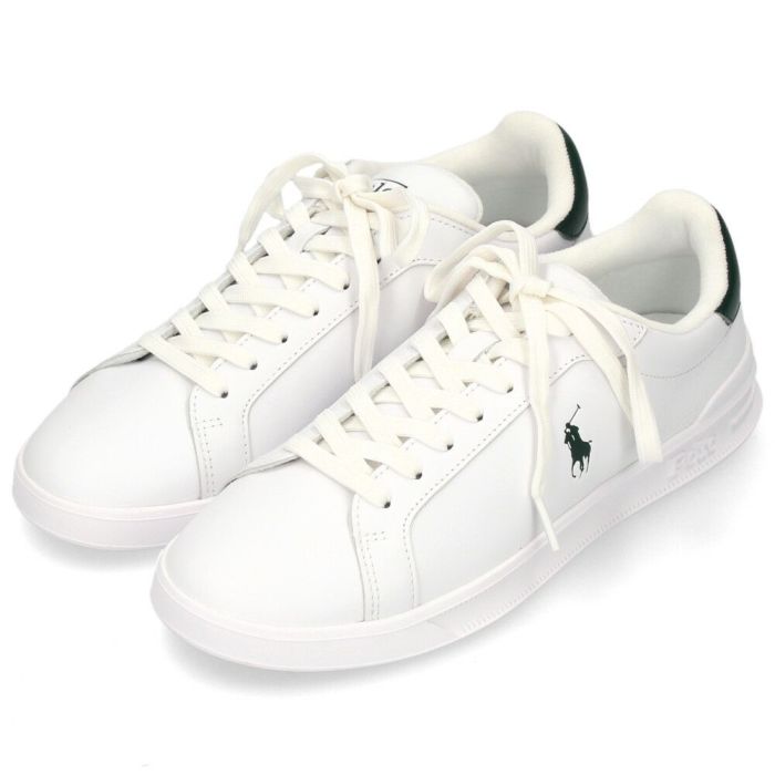 ポロ ラルフローレン スニーカー メンズ レザー 白 ローカット ホワイト  POLO RALPH LAUREN HRT CT II SNEAKERS ATHLETIC 809829824004 809829824005
