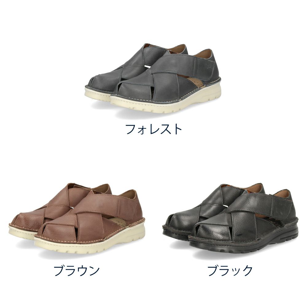 本革 グルカシューズ レディース ブラック ブラウン フォレスト カジュアル 靴 軽量 幅広 4E 黒 茶色 日本製 7318 Dola&A.S.W