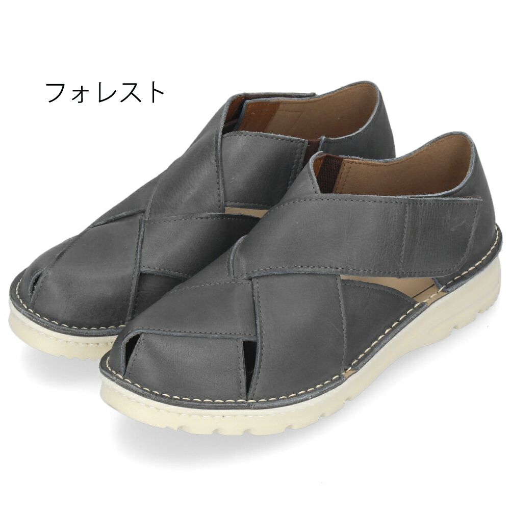 本革 グルカシューズ レディース ブラック ブラウン フォレスト カジュアル 靴 軽量 幅広 4E 黒 茶色 日本製 7318 Dola&A.S.W