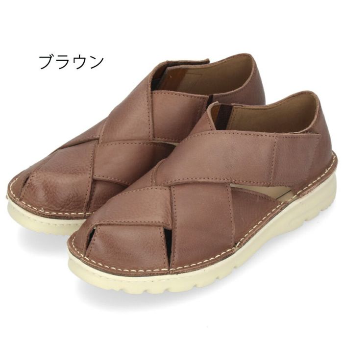 本革 グルカシューズ レディース ブラック ブラウン フォレスト カジュアル 靴 軽量 幅広 4E 黒 茶色 日本製 7318 Dola&A.S.W