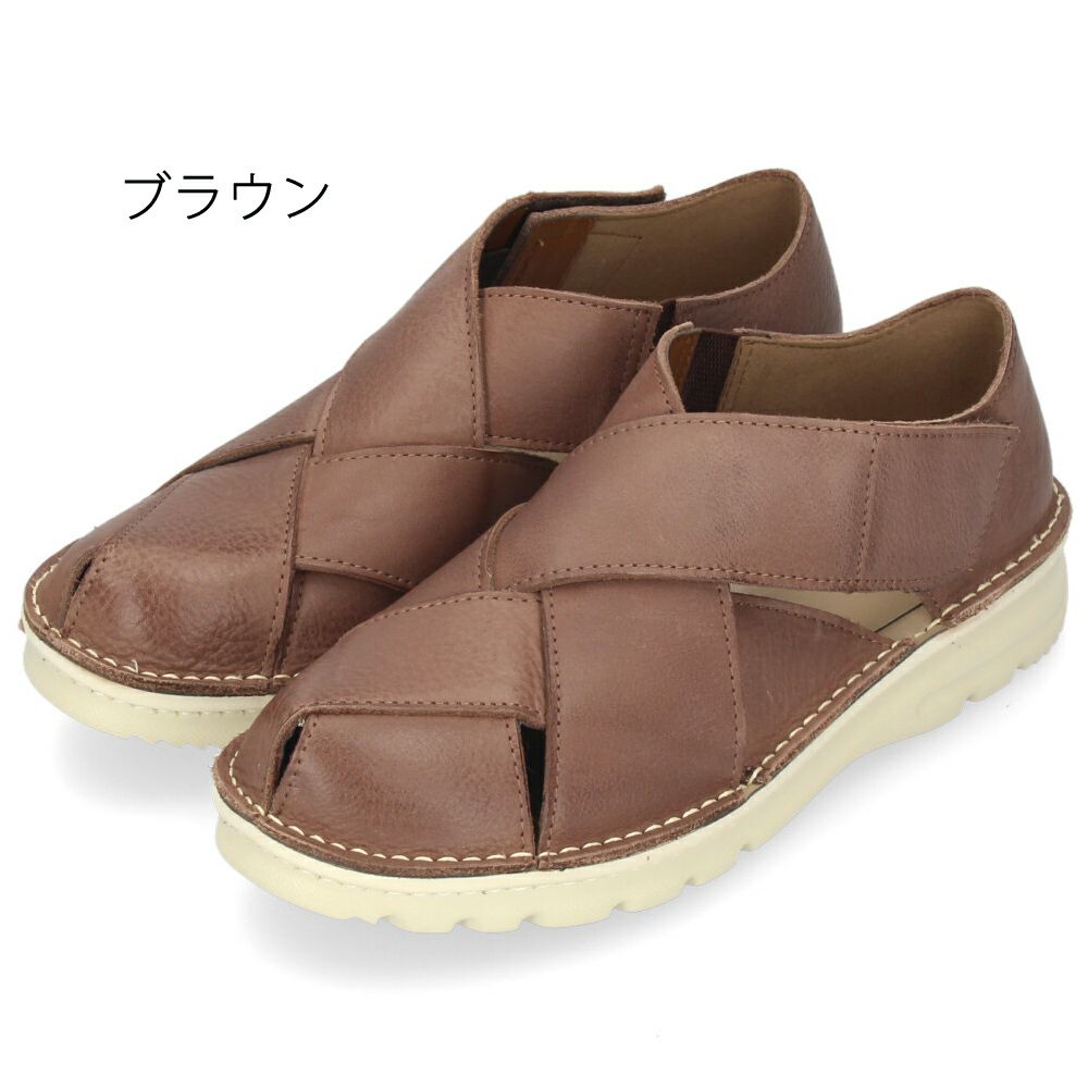 本革 グルカシューズ レディース ブラック ブラウン フォレスト カジュアル 靴 軽量 幅広 4E 黒 茶色 日本製 7318 Dola&A.S.W