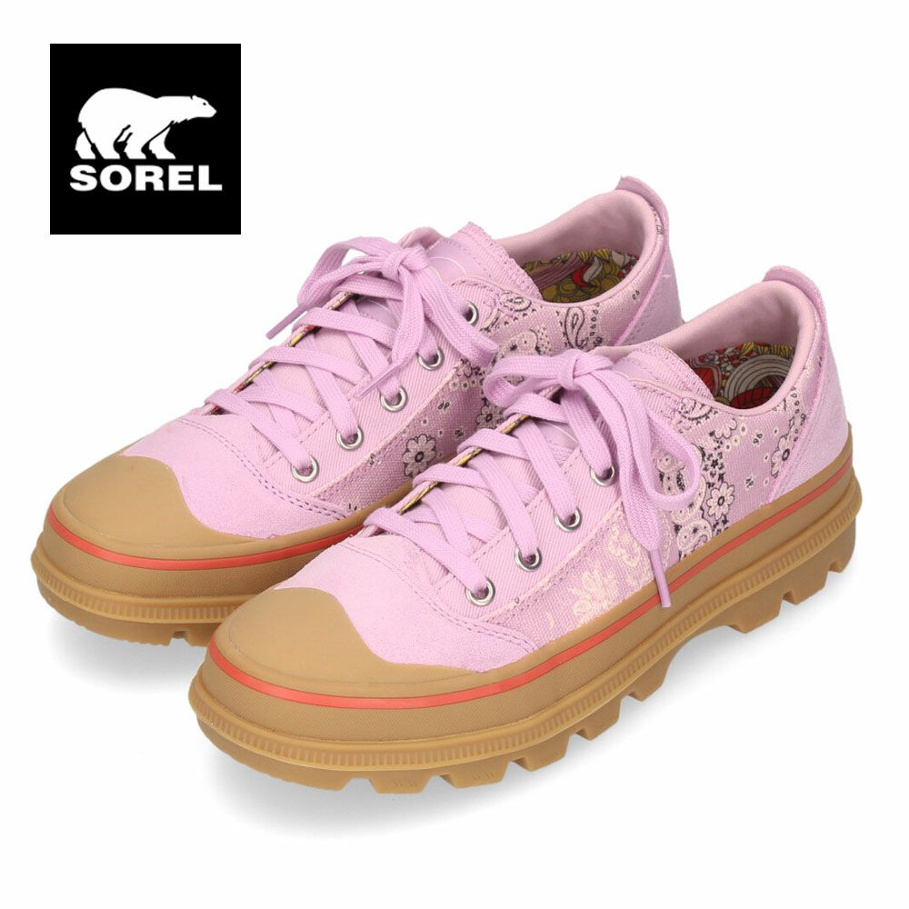 ソレル スニーカー レディース N5244 スカウトアンドアバウト ロウスニーカー SOREL 靴 アウトドア 防水 ピンク ベージュ キャメル