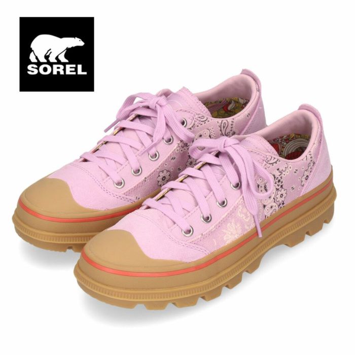 ソレル スニーカー レディース N5244 スカウトアンドアバウト ロウスニーカー SOREL 靴 アウトドア 防水 ピンク ベージュ キャメル