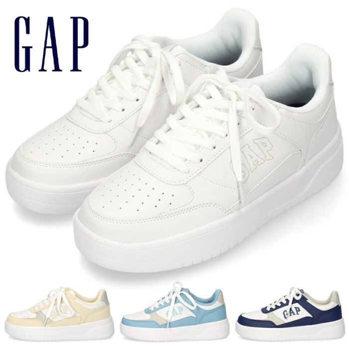 ギャップ スニーカー レディース メンズ 厚底 軽量 ホワイト 通勤 通学 靴 白 歩きやすい カジュアル シューズ GPU52504 GAP