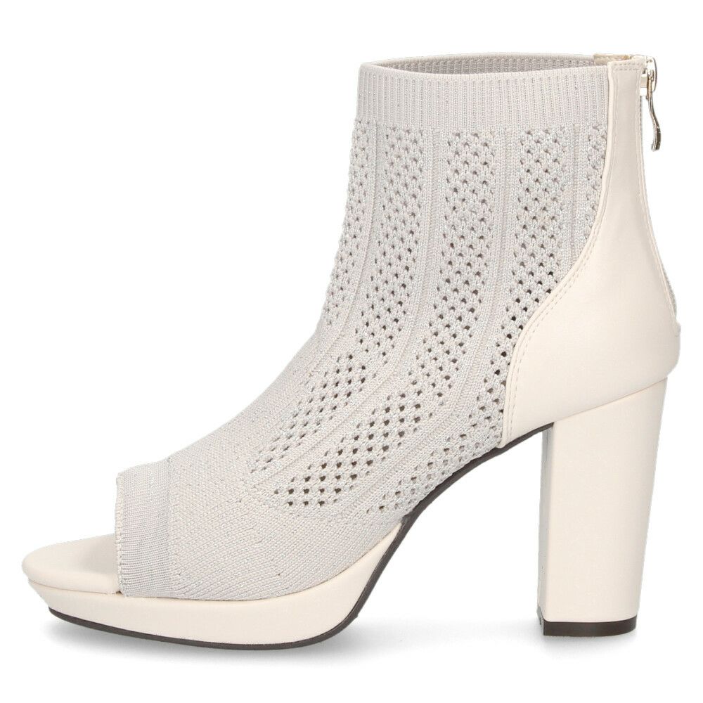 ブーツ サンダル レディース 春夏 厚底 ショート丈 黒 チャンキーヒール メッシュ 890891 ブラック アイボリー ライトグレー ファスナー 靴 byあしながおじさん