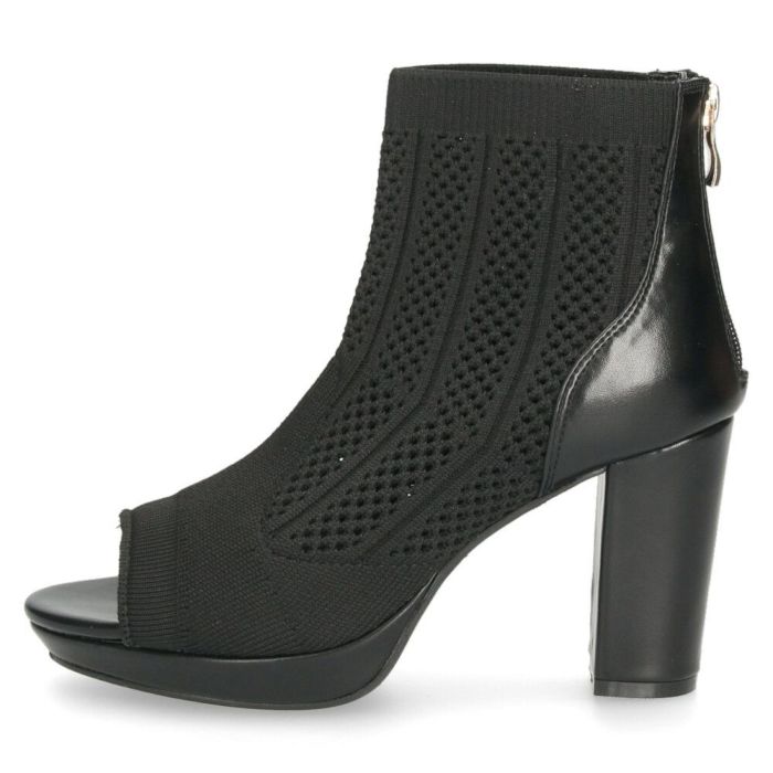 ブーツ サンダル レディース 春夏 厚底 ショート丈 黒 チャンキーヒール メッシュ 890891 ブラック アイボリー ライトグレー ファスナー 靴 byあしながおじさん