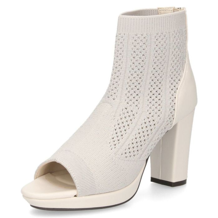 ブーツ サンダル レディース 春夏 厚底 ショート丈 黒 チャンキーヒール メッシュ 890891 ブラック アイボリー ライトグレー ファスナー 靴 byあしながおじさん