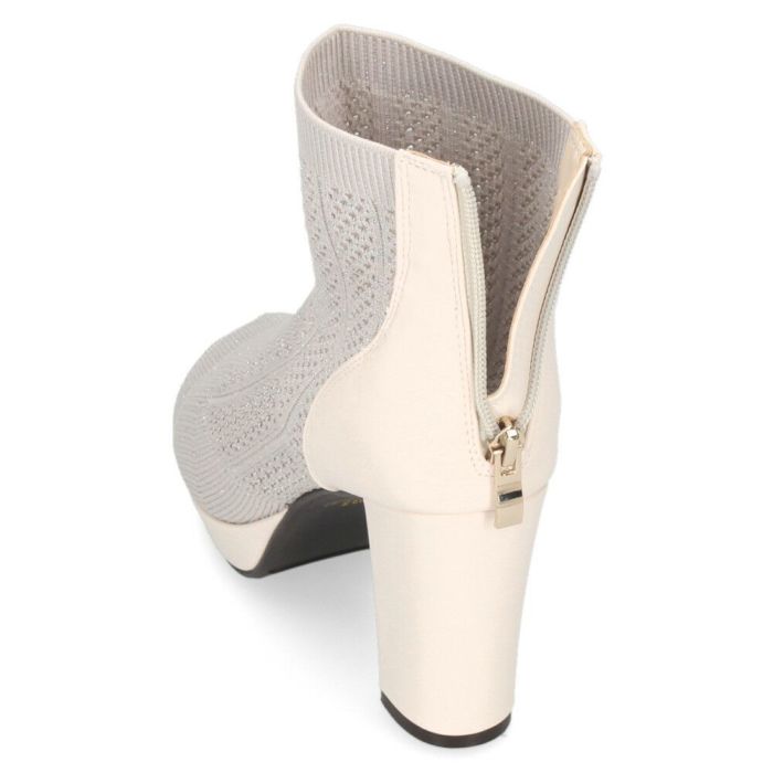 ブーツ サンダル レディース 春夏 厚底 ショート丈 黒 チャンキーヒール メッシュ 890891 ブラック アイボリー ライトグレー ファスナー 靴 byあしながおじさん