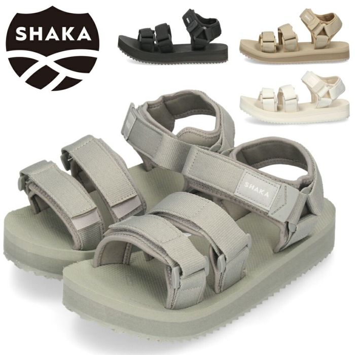 シャカ サンダル レディース ネオバンジー GE スポーツサンダル 軽量 NEO BUNGY GE SK-284 ブラック グレー トープ リネン 黒 スポサン 靴 SHAKA