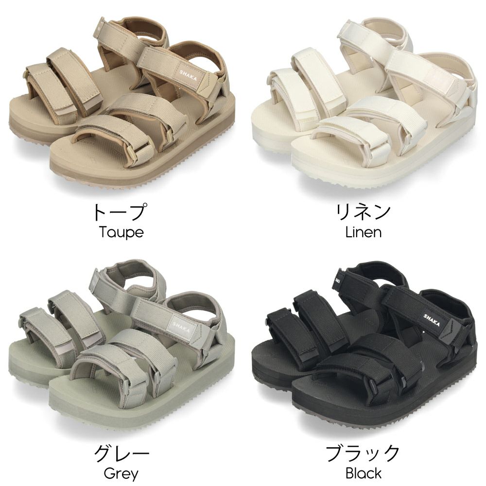 シャカ サンダル レディース ネオバンジー GE スポーツサンダル 軽量 NEO BUNGY GE SK-284 ブラック グレー トープ リネン 黒 スポサン 靴 SHAKA