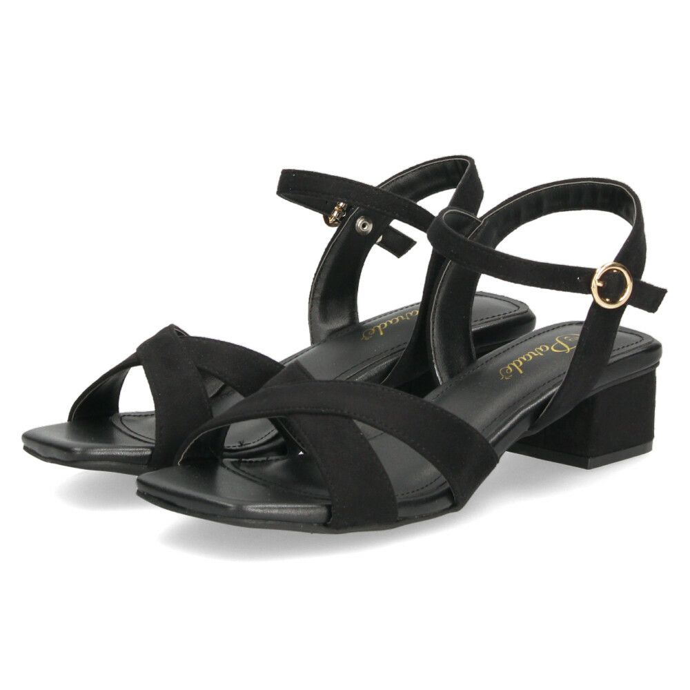 サンダル レディース ヒール 3.5cm アンクルストラップ ブラック 黒 ベージュ ブルー クロス ストラップ ローヒール シンプル 靴 おしゃれ Parade 2002WK