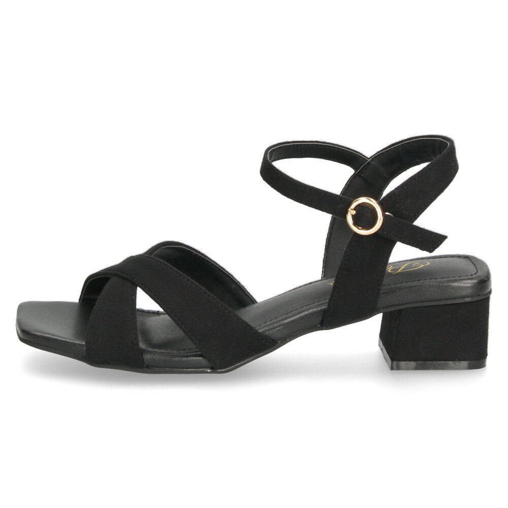 サンダル レディース ヒール 3.5cm アンクルストラップ ブラック 黒 ベージュ ブルー クロス ストラップ ローヒール シンプル 靴 おしゃれ Parade 2002WK