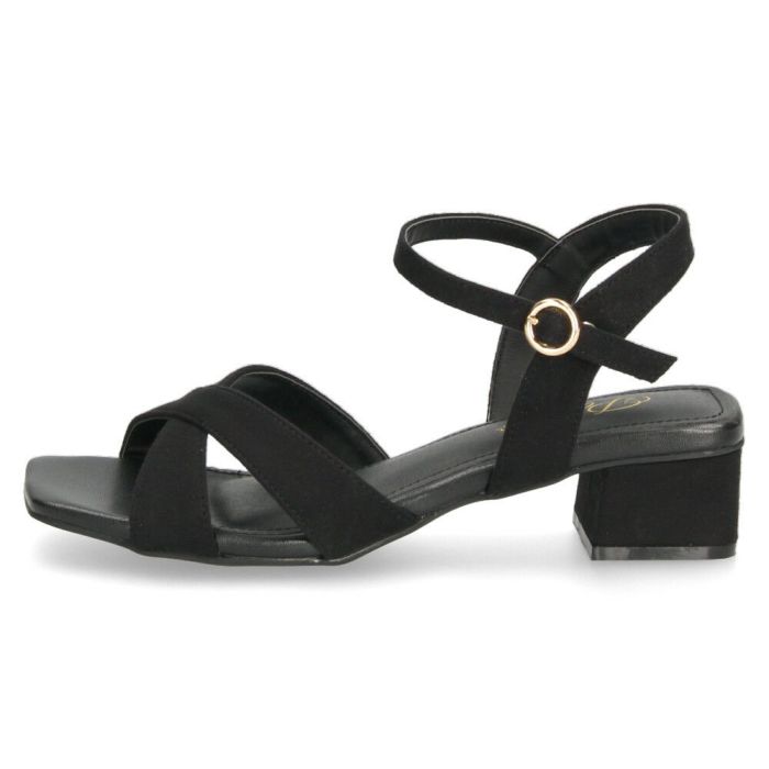 サンダル レディース ヒール 3.5cm アンクルストラップ ブラック 黒 ベージュ ブルー クロス ストラップ ローヒール シンプル 靴 おしゃれ Parade 2002WK