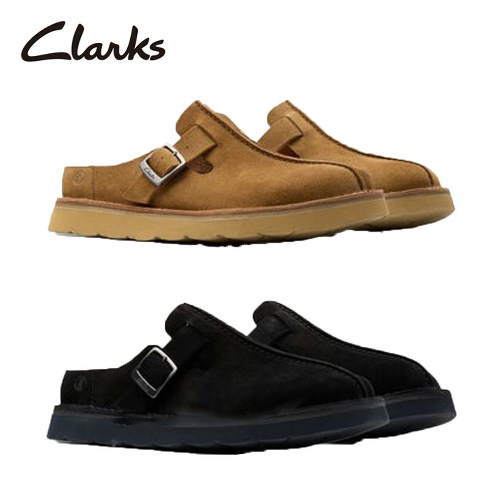 クラークス レザーサンダル メンズ 26180879 26180881 ソルスブリーミュール シューズ CLARKS スエード 黒 ブラック ブラウン 普段履き