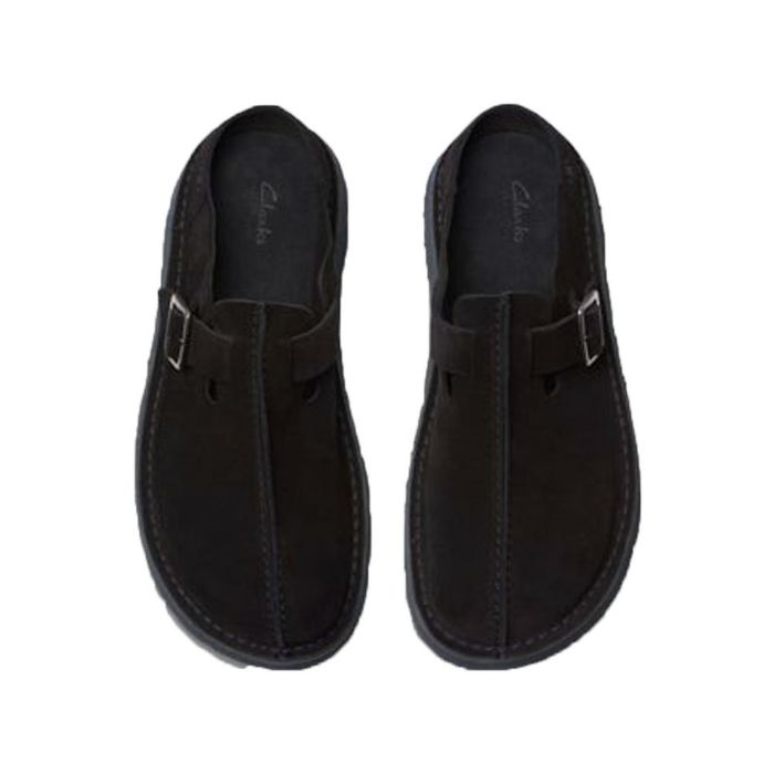 クラークス レザーサンダル メンズ 26180879 26180881 ソルスブリーミュール シューズ CLARKS スエード 黒 ブラック ブラウン 普段履き