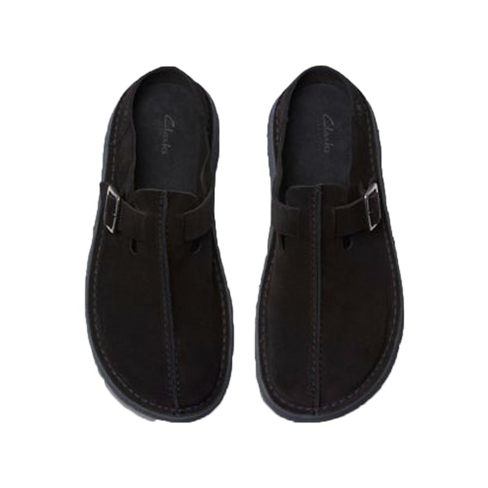 クラークス レザーサンダル メンズ 26180879 26180881 ソルスブリーミュール シューズ CLARKS スエード 黒 ブラック ブラウン 普段履き