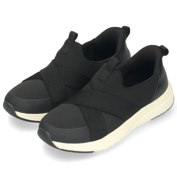 スリッポン レディース 手を使わず履ける クロスベルト スニーカー 黒 ブラック 軽い ハンズフリー パレード Parade 楽すぽっ 91302