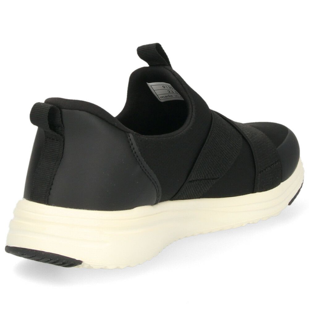 スリッポン レディース 手を使わず履ける クロスベルト スニーカー 黒 ブラック 軽い ハンズフリー パレード Parade 楽すぽっ 91302