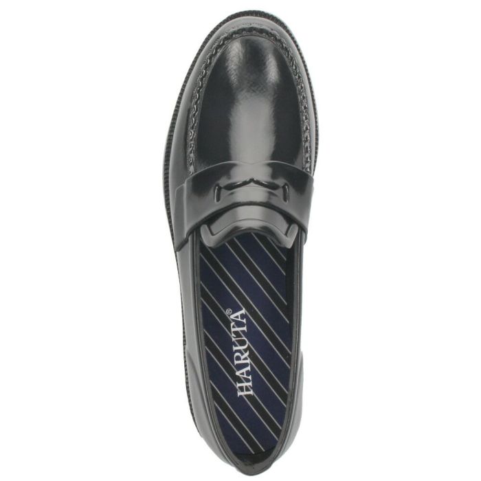 ハルタ ローファー レディース レインシューズ 雨の日 靴 おしゃれ 通勤 通学 学生 コインローファー 防水 ラバー ブラック ホワイト CK100 HARUTA　