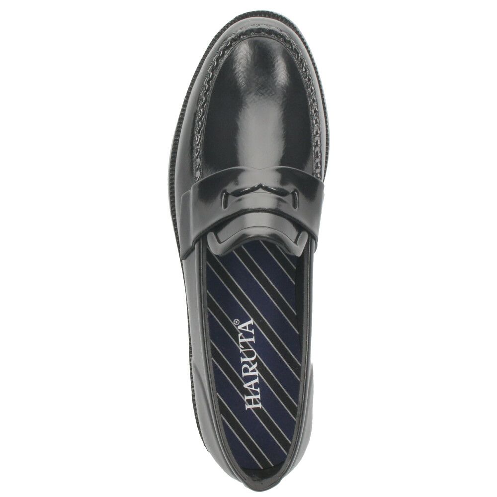 ハルタ ローファー レディース レインシューズ 雨の日 靴 おしゃれ 通勤 通学 学生 コインローファー 防水 ラバー ブラック ホワイト CK100 HARUTA　