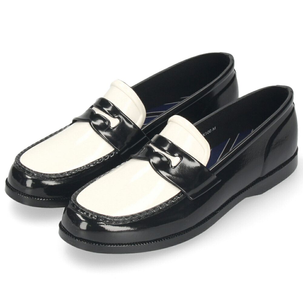 ハルタ ローファー レディース レインシューズ 雨の日 靴 おしゃれ 通勤 通学 学生 コインローファー 防水 ラバー ブラック ホワイト CK100 HARUTA　