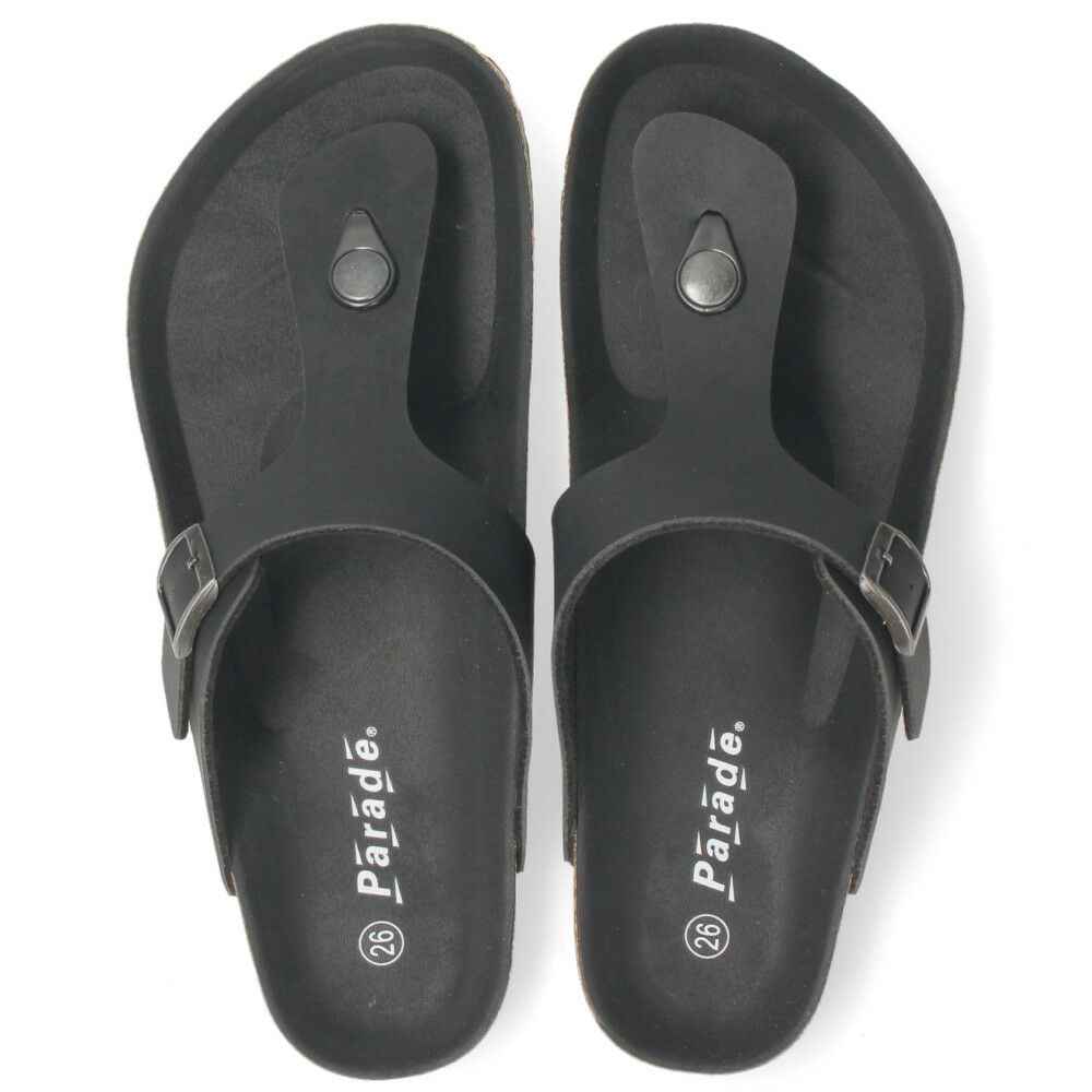 メンズ サンダル カジュアル トングサンダル おしゃれ シンプル 定番 フットベッド コンフォート ブラック ブラウン 黒 茶色 2215 パレード Parade