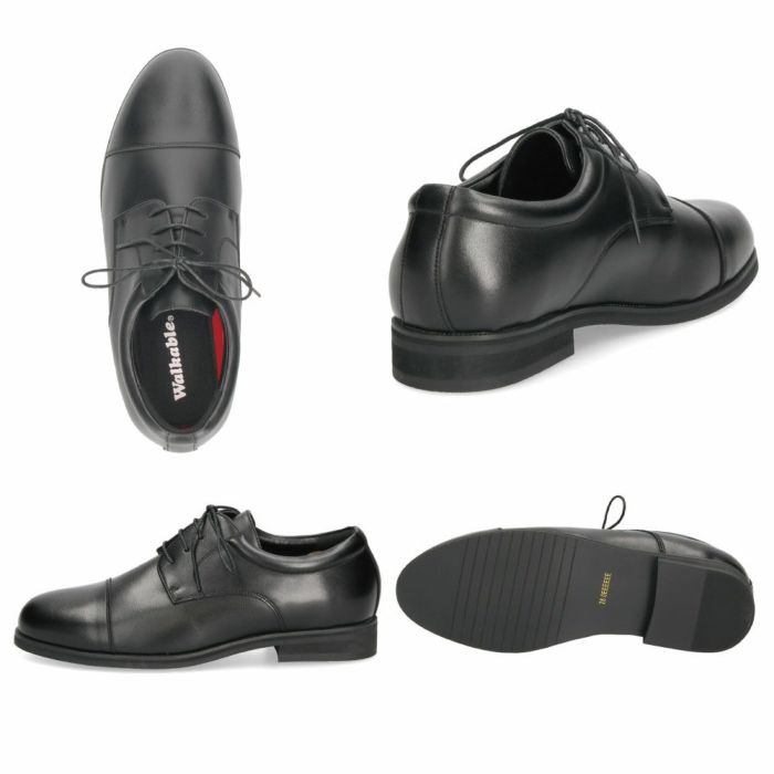 ビジネスシューズ 幅広 6E ウォーカブル メンズ 革靴 紳士靴 WALKABLE 2091 2092 2093 大きいサイズ 通勤 リクルート プレーントゥ ラウンドトゥ ストレートチップ ローファー ブラック 外羽根