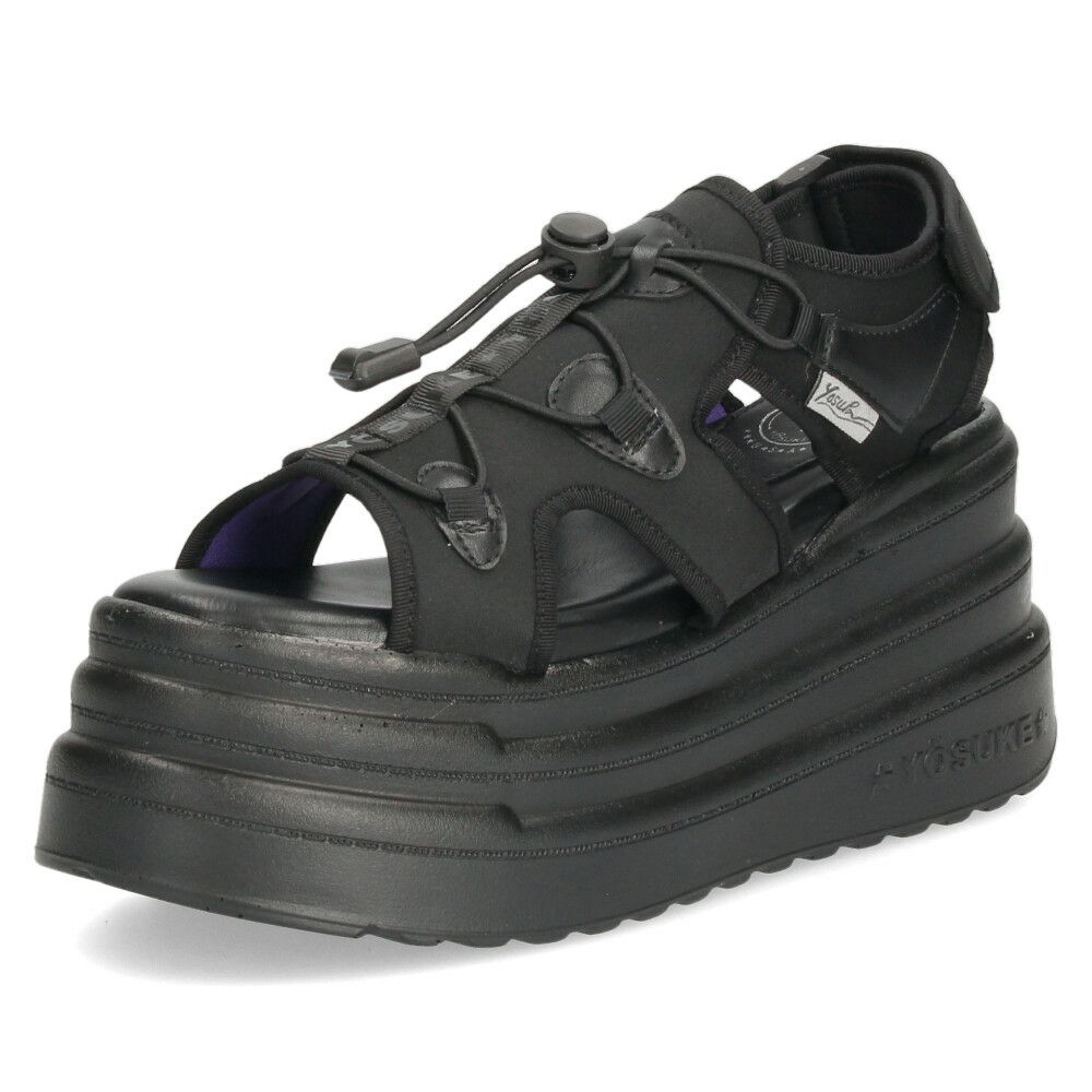 ヨースケ 厚底サンダル レディース ブラック 黒 スポーツサンダル ベルクロ スポサン YOSUKE 2710021