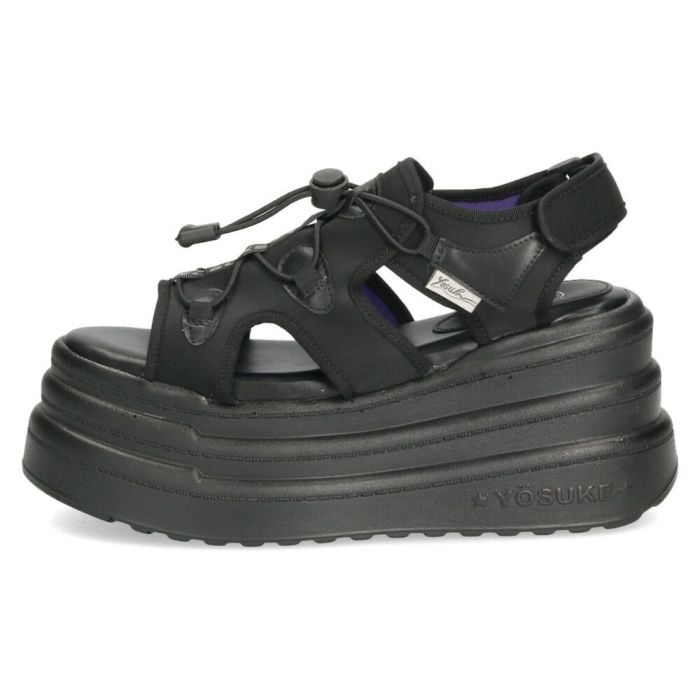 ヨースケ 厚底サンダル レディース ブラック 黒 スポーツサンダル ベルクロ スポサン YOSUKE 2710021