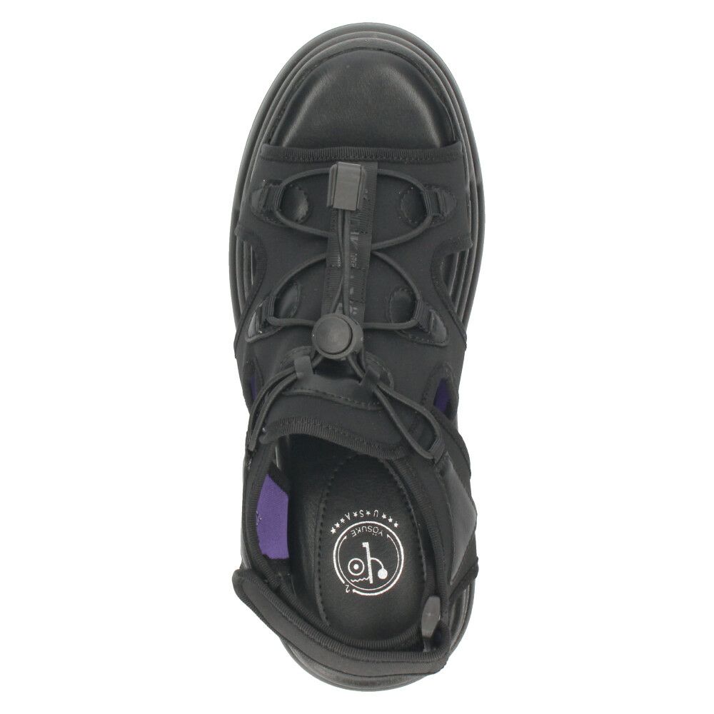 ヨースケ 厚底サンダル レディース ブラック 黒 スポーツサンダル ベルクロ スポサン YOSUKE 2710021